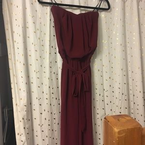 Forever 21 Burgundy strapless jumpsuit